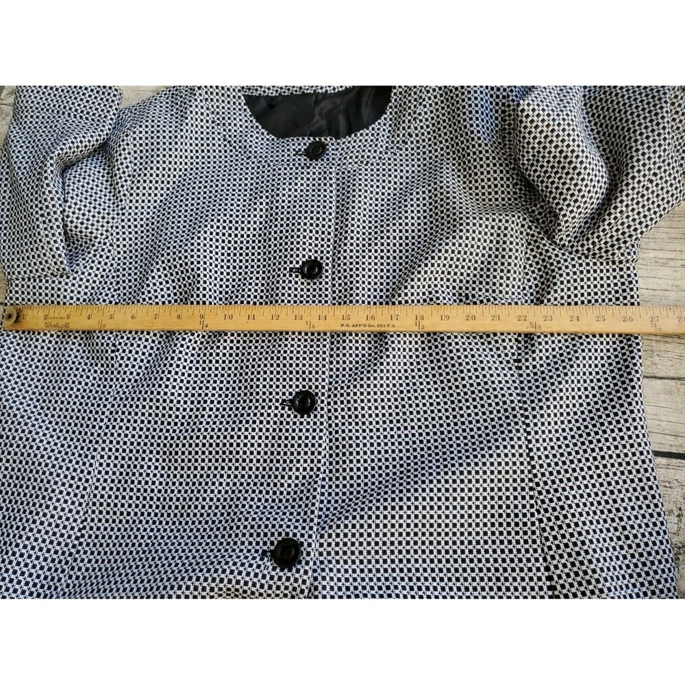 COVINGTON Career Professional Jacket Blazer Black & White Houndstooth 24-26W - Picture 6 of 9